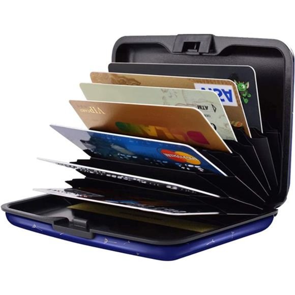 Mini Credit Card Holder, RFID Blocking Slim Hard Card Case ID Case Travel Wallet - Picture 4 of 7
